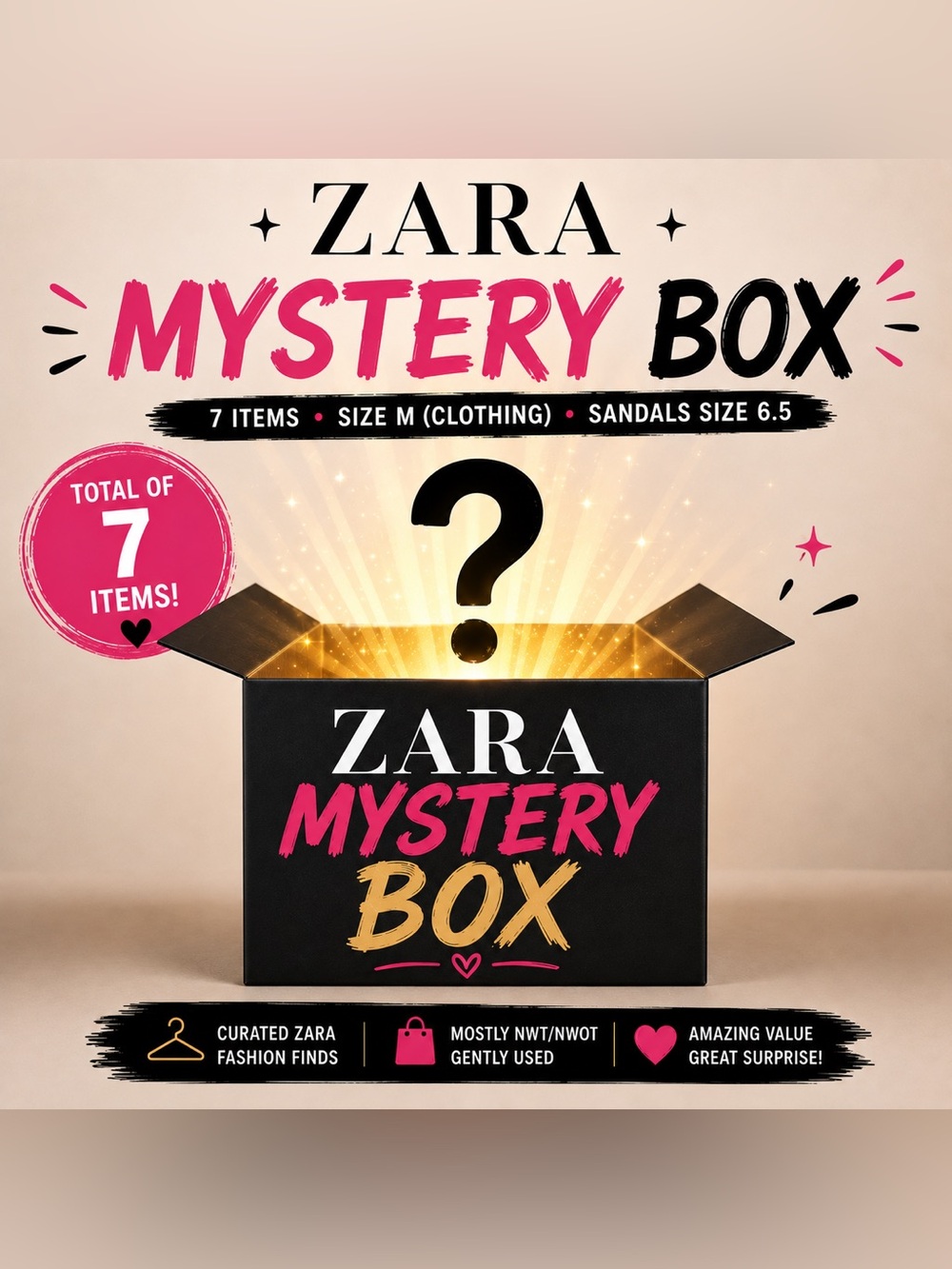 🎁 ZARA MYSTERY BOX – 7 ITEMS | Size Medium (M) | Amazing Value! ✨